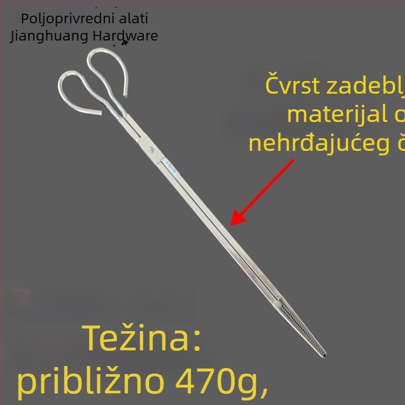 Klip od nehrđajućeg čelika s dugim rukohvatom za hvatanje rakova i jastoga, protuklizna ručka