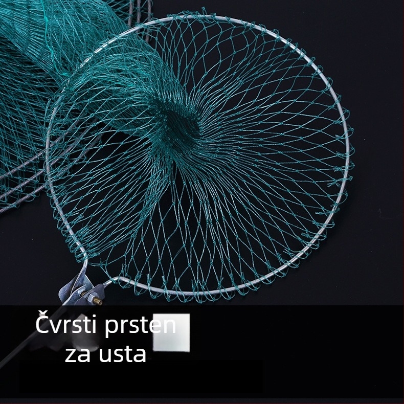 Najlon mrežasta torbica za male ribe s prstenom za usta, stil čelična vilica