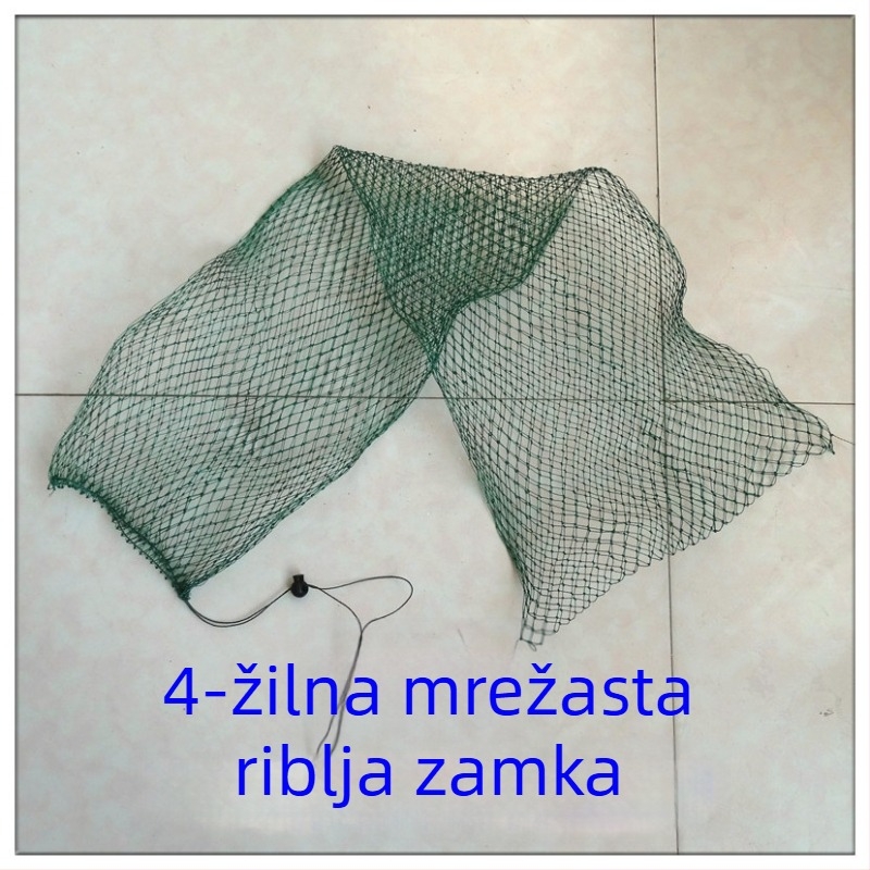 Najlonska mrežasta torbica za ribolov sa ravnim dnom i kaišem za zatvaranje