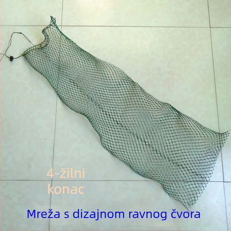 Najlonska mrežasta torbica za ribolov sa ravnim dnom i kaišem za zatvaranje