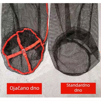 Prijenosna sklopiva mreža za ribolov u torbi s užetom, mreža za potok s džepom za ugradnju, jednostavna torba za ribu