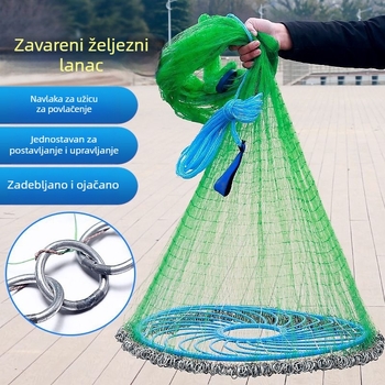 Ručna mreža za bacanje s debelim monofilamentnim vlaknom i zavarenim željeznim lancem, mreža u frisbee stilu za vanjsku upotrebu