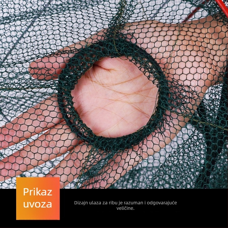 Sklopivi dvodijelni kavez za Škampe; mreže za krabe i jastoge; ojačani najlon za uzgoj ribe