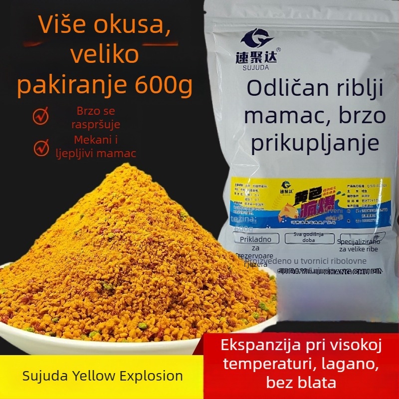 Sujuda Žuta Oluja mamac za karpa, trobojni, 600 g, riblji miris