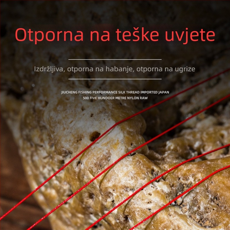Kucheng osmerostruka pletena PE ribarska najlina, glavna linija, 13 kg, crvena boja, morski ribolov