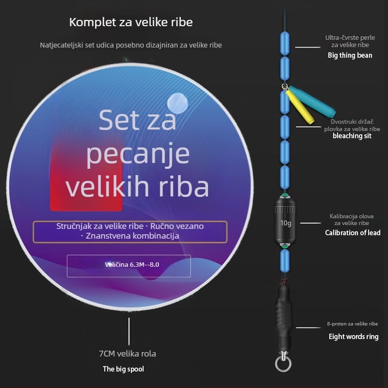 Set ribolovnih linija za velike ribe: glavna linija i podlinije, komplet