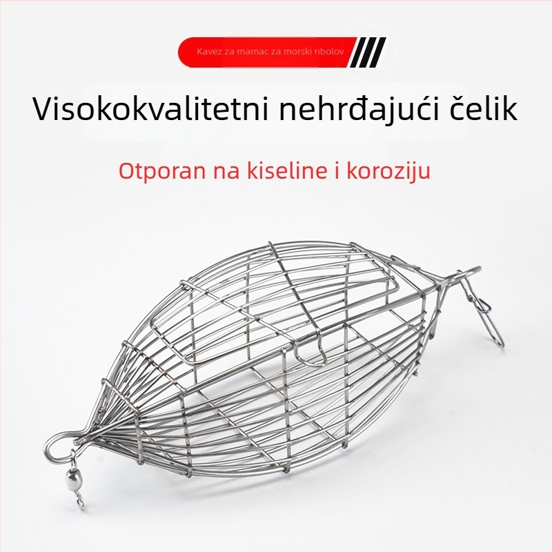 Kavez za škampa tip maslinovog oblika s mamcem za duboku moru – metalni kavez za ribolov