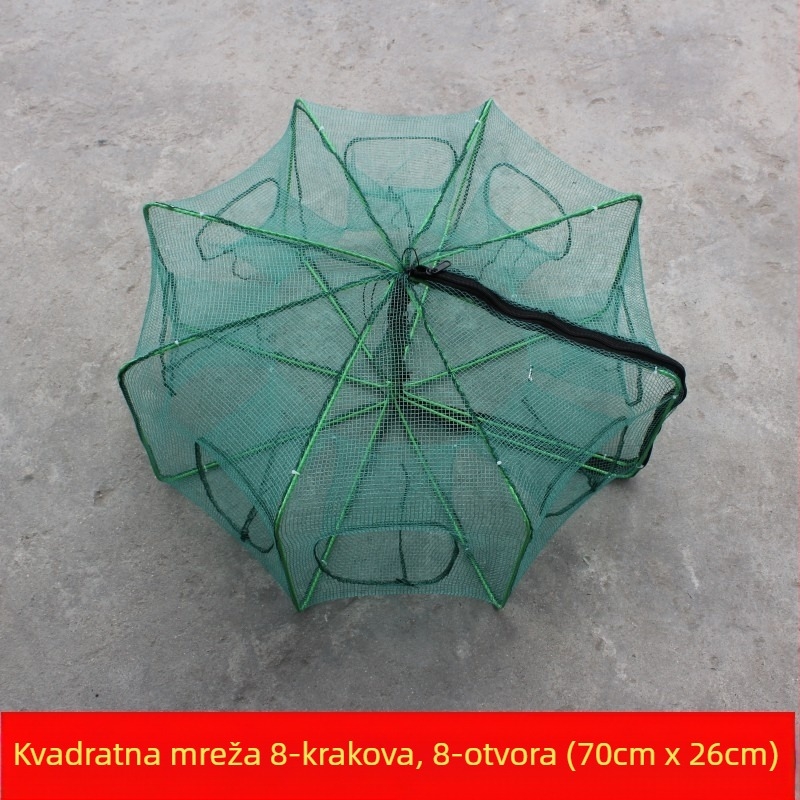 Kvadratna sklopiva mreža za ribolov za krevete, jastoge i škampe