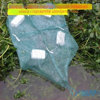 Eel Cage with Foam Floats, 4-Hole Floating Net for Eel Catching