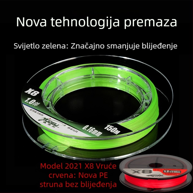 YGK Izvorna svilena PE linija, 8-žilna, 110–150 m, Visoka čvrstoća