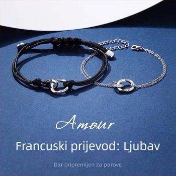 Mobius narukvica za par – ručno pletena, unisex dizajn