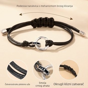 Mobius narukvica za par – ručno pletena, unisex dizajn