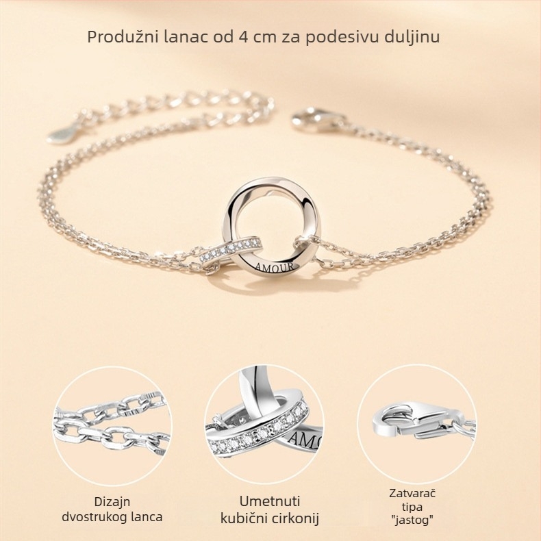 Mobius narukvica za par – ručno pletena, unisex dizajn