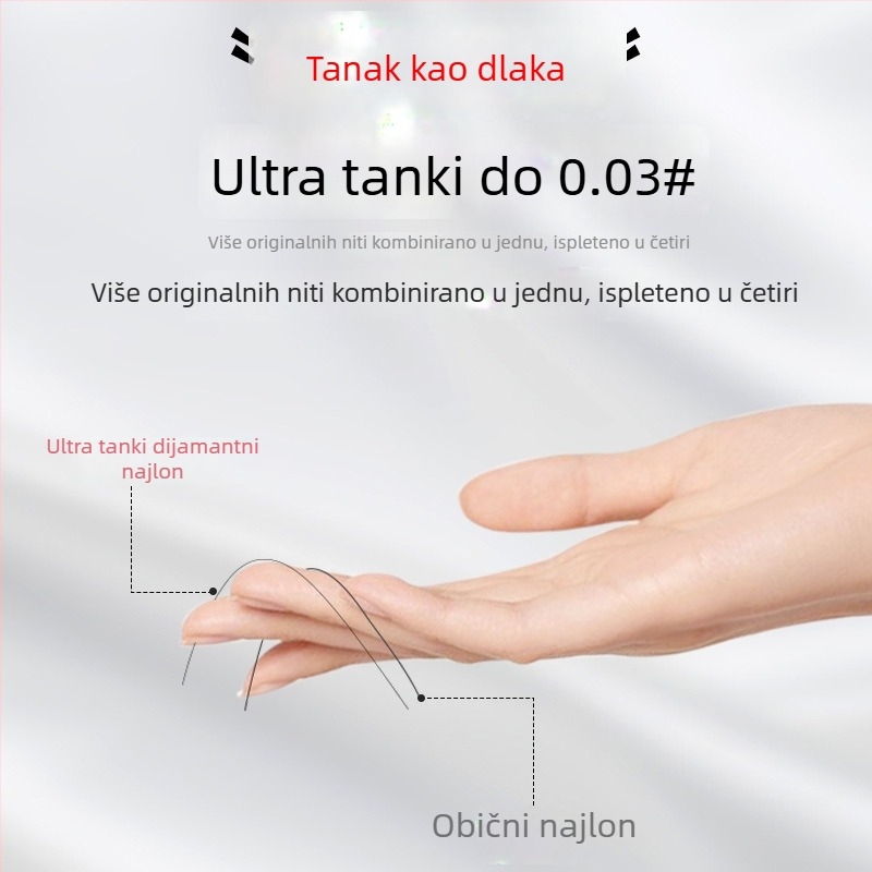 Ultra-tanka 4-slojna pletena PE ribolovna linija, glavna linija, anti-ugriz za crne bunare