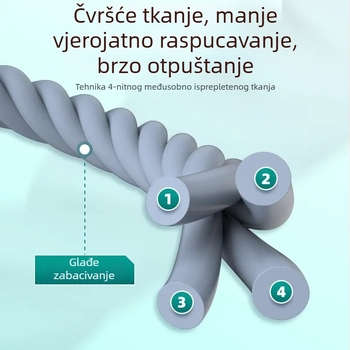 Ultra-tanka Dyneema kratka vodilica s dvostrukim udicama, linija 0,03 PE, Iseni zlatna navlaka za udice