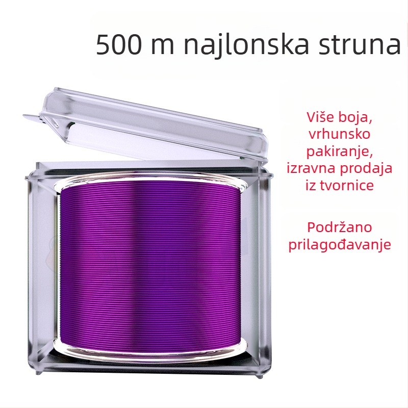 Muzi najlon glavna linija za ribolov, 500 m, prozirna