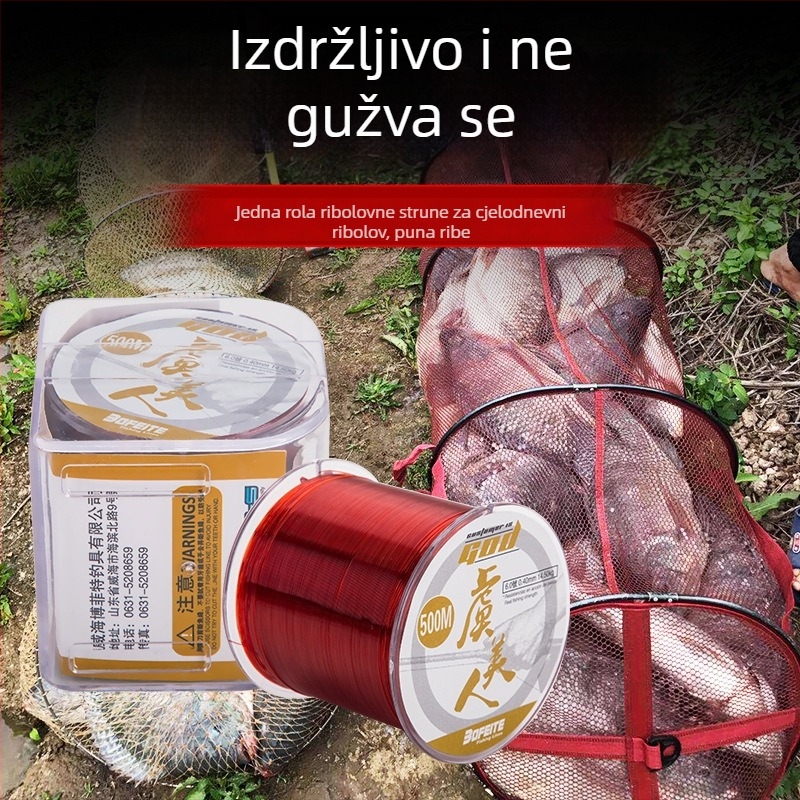 Boffett najlonska ribolovna linija, glavna linija, 500 m, standardni promjer