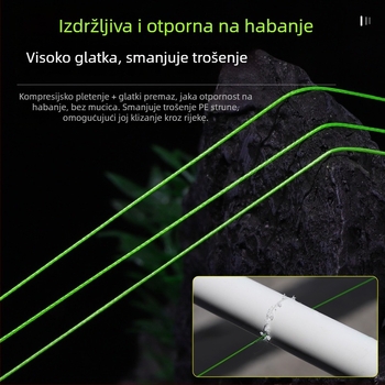 Minghai PE ribarska linija s 12 vlakana za dugačak domet, namijenjena crnim jamama, snažan zatez; 8 vlakana PE linija, izuzetno glatka