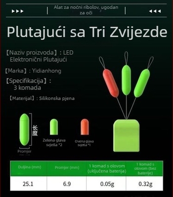 Svijetleći plovak s dizajnom sedam zvjezdica, silikon, originalni proizvod, marka Billion Lion, ekstra velika baterija, visoka osjetljivost, debeli i dojmljiv dizajn