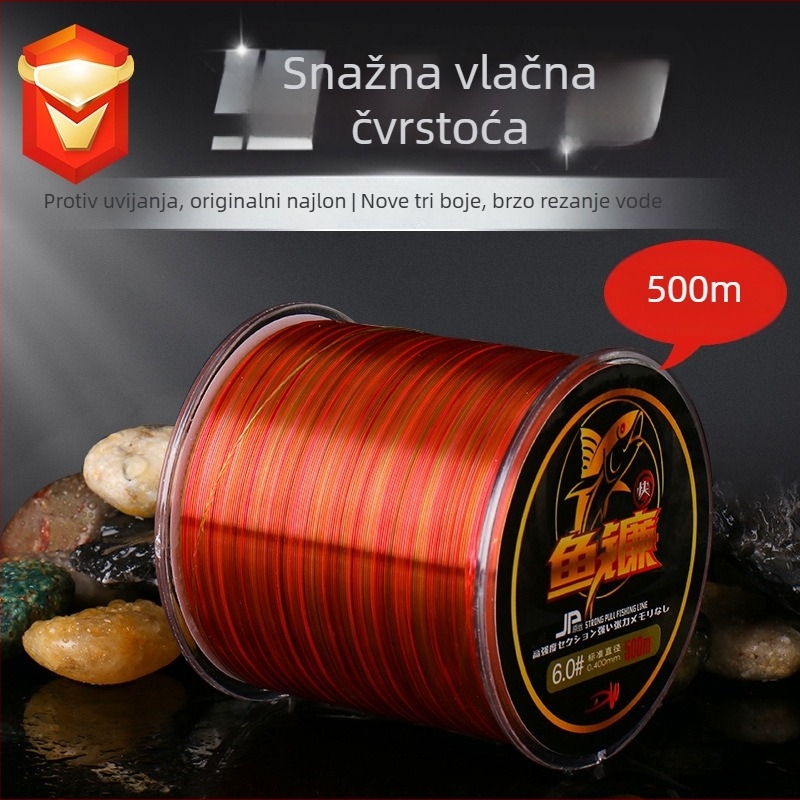500 m najlon ribolovna linija, mekana i visoke čvrstoće, glavna linija i vodilica, otporna na uvijanje