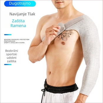 Prošireni sportski zaštitnik ramena, topao, regulirani opseg ramena, dugi rukav, dizajn s jednim ramenom, zaštita za ruku za košarku za muškarce i žene
