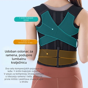 Unisex korektor držanja tijela za odrasle, ojačan dizajn, potpora ramena, usklađivanje kralježnice i vrata, nevidljiv ispod odjeće, veličine M, L, XL