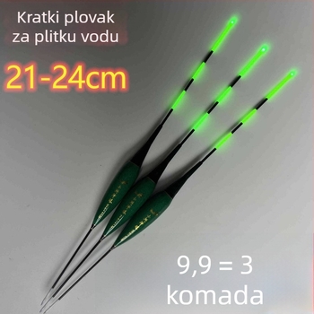 Elektronička pluta s mijenjajućom bojom i zelenom repom, za šarana i tilapiju u riječnom toku