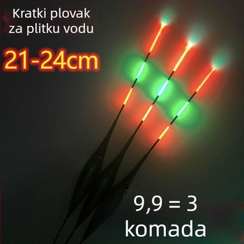 Elektronička pluta s mijenjajućom bojom i zelenom repom, za šarana i tilapiju u riječnom toku