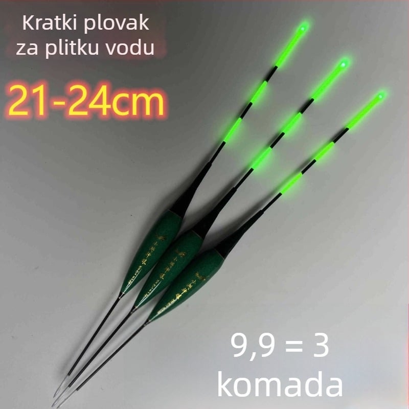Elektronička pluta s mijenjajućom bojom i zelenom repom, za šarana i tilapiju u riječnom toku