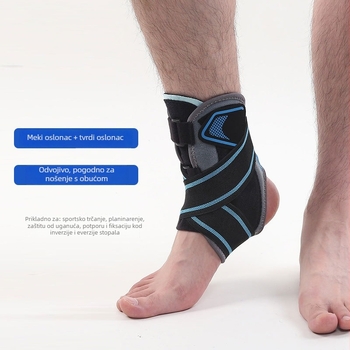 Podlaga za gležanj s aluminijskom pločom za potporu; zaštita od uganuća i naprezanja ligamenata; podešavajući pričvršivački remen; pogodna za trčanje, planinarenje, vožnju bicikla, nogomet i košarku.