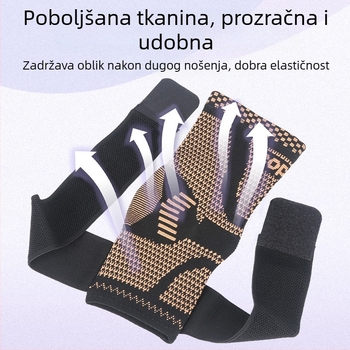 Orteza gležnja s bakrenim ionima i kompresivnom trakom za trčanje, vožnju biciklom i košarku