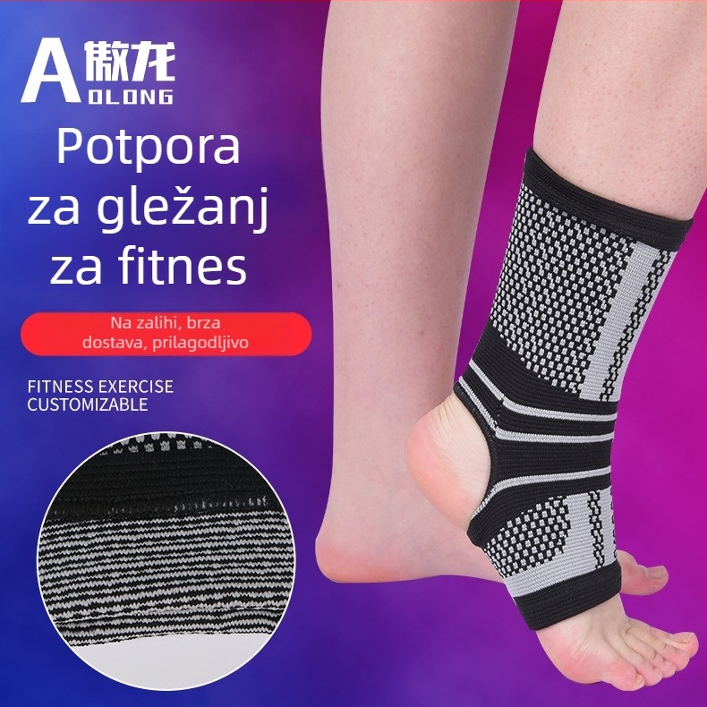 Pleteni zaštitnik za gležanj za vanjske sportove: nogomet, košarka, badminton i planinarenje; prozračan, upija znoj, elastičan