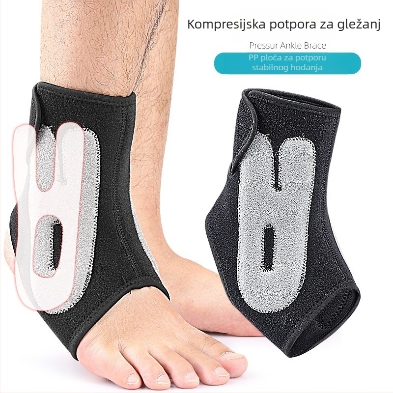 Stabilizator gležnja s zakrivljenim prilagodom, aluminijskom pločom za potporu, kompresijom i stabilnošću pri hodu