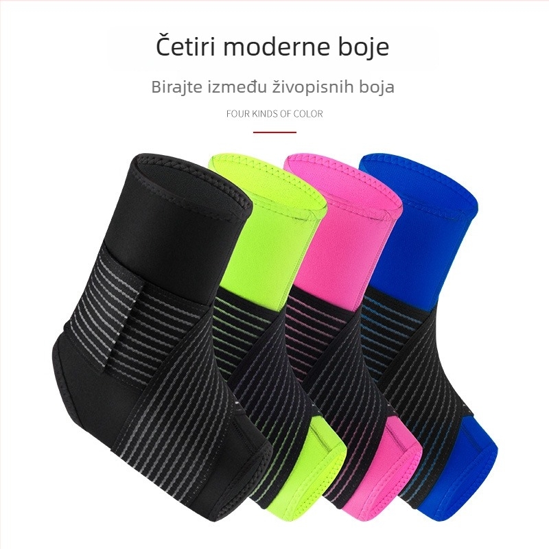 Zaštita gležnja s kompresijskim uloškom i zavojem, za vanjske sportove: košarka, nogomet i planinarenje.