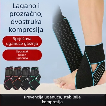 Sportski kaiš za gležanj s zaštitom od iščašenja, četiri valovita silikonasta pojasa, protuklizno, kompresivno učvršćivanje, za košarku i trčanje