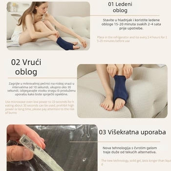 Čvrsti gelni zaštitnik gležnja s hladnom i toplom terapijom, oporavak od ozljede i ublažavanje boli