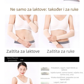 Pamučne narukvice za zagrijavanje podlaktice i lakta, pletene, produžene, tanke, unisex