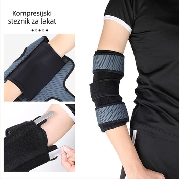 Sportska proteza lakta za muškarce i žene, podesiv dizajn s obrnuto podizanjem, dvostruka aluminijska ploča podrška, kompresijsko fiksiranje, zaštita lakta od padova