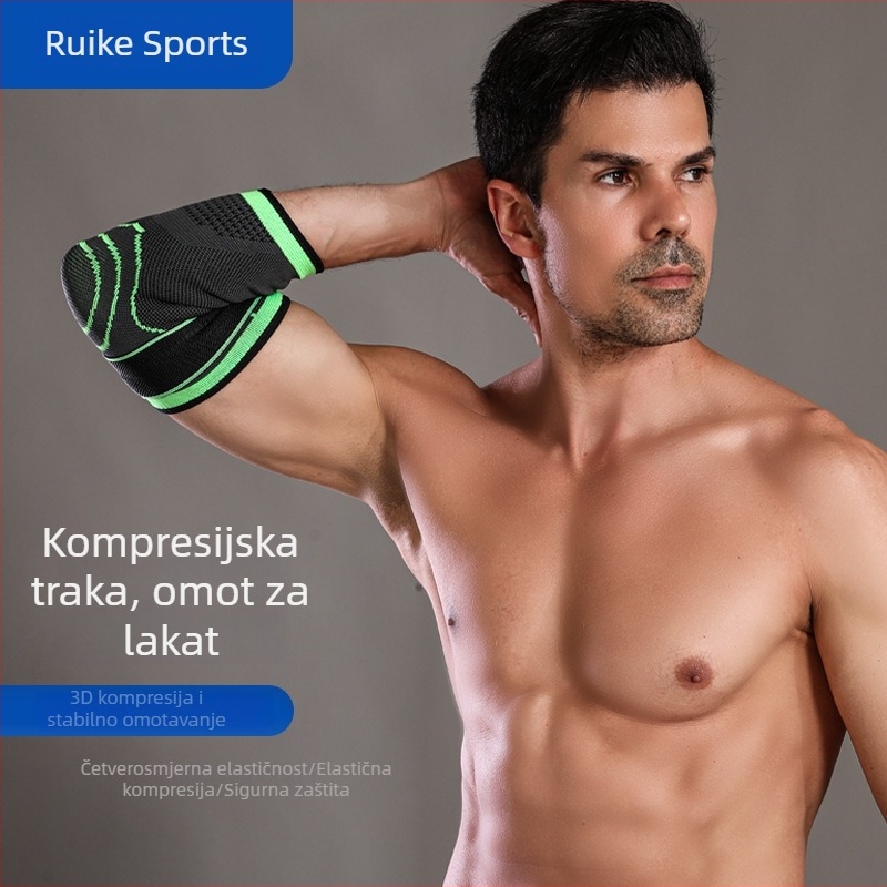 Prozračan kompresijski lakatni zavoj za sport, podesiva okretna podrška za vanjsko dizanje utega