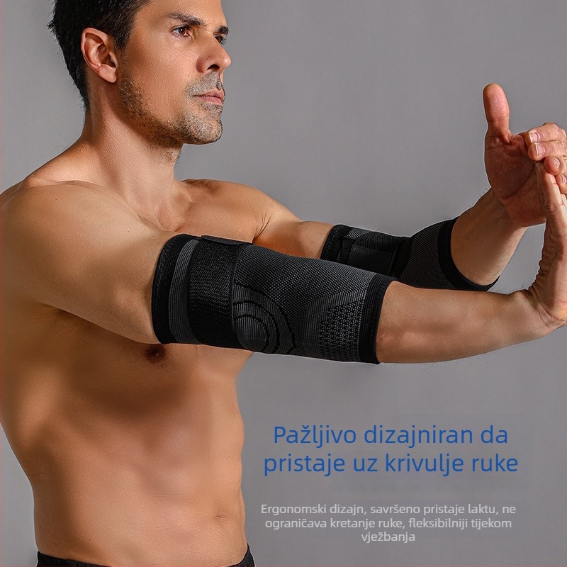 Prozračan kompresijski lakatni zavoj za sport, podesiva okretna podrška za vanjsko dizanje utega