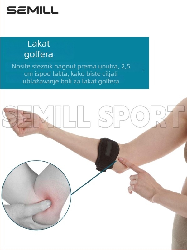 Prilagodljiva zaštita lakta za badminton i tenis, podesiva zaštita od sudara i kompresijska podrška lakta