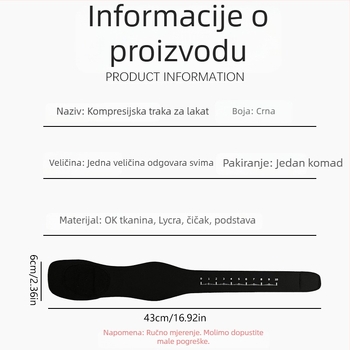Zaštita lakta s kompresijskim rukavom i jastučićem, zaštita lakatnog zgloba za tenis i badminton
