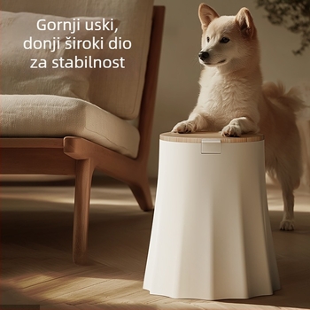 Kanta za otpadke s poklopcem, nordijskog stila, s pritisknim mehanizmom, plastična, za spavaću sobu ili kupaonicu