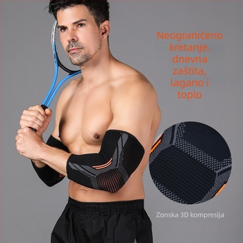 Pletena zaštita lakta s apsorpcijom znoja i prozračna, za košarku i badminton, srednje duljine zaštita lakta, profesionalna zaštitna oprema za planinarenje i fitness