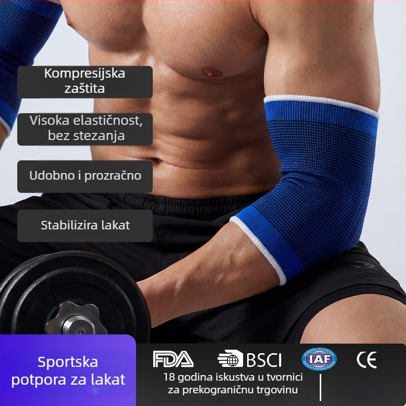 Pletena sportska zaštita lakta za badminton, dišući kompresijski zaštitnik lakta za muškarce i žene