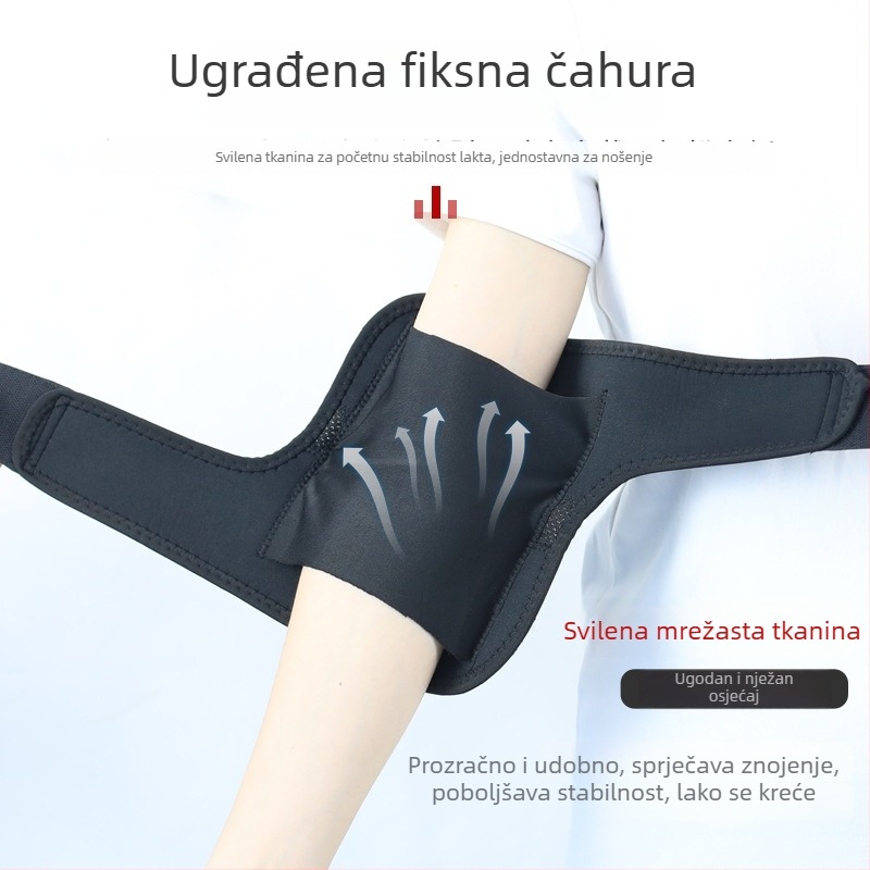 Prozračni, lagani zaštitnik lakta s ugrađenom zaštitom, podesiv za košarku i tenis