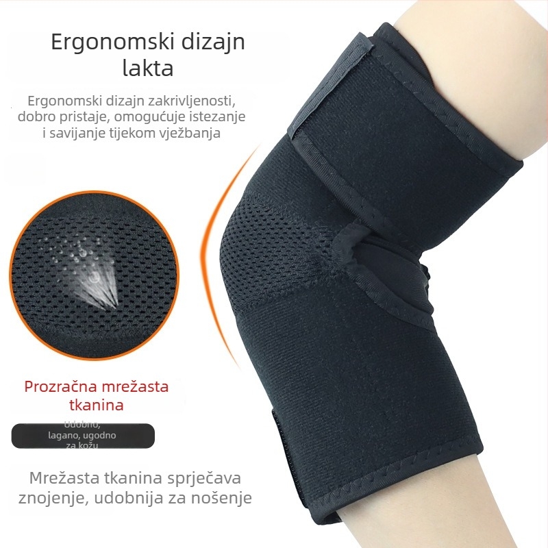 Prozračni, lagani zaštitnik lakta s ugrađenom zaštitom, podesiv za košarku i tenis
