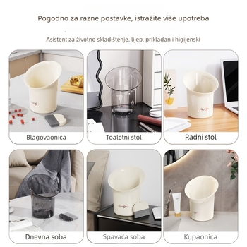 Patentirani kućni spremnik za pohranu s velikim otvorom, stolni koš za otpad za ured – višenamjenski uz četku, diskretan luksuz