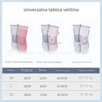 Zagrijavajući koljeni zaštitnik s grafenskim grijanjem i pelinom, produženi dizajn za zaštitu zgloba tijekom fitnessa i aktivnosti na otvorenom