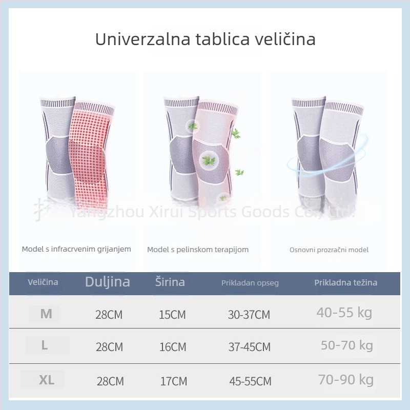 Zagrijavajući koljeni zaštitnik s grafenskim grijanjem i pelinom, produženi dizajn za zaštitu zgloba tijekom fitnessa i aktivnosti na otvorenom